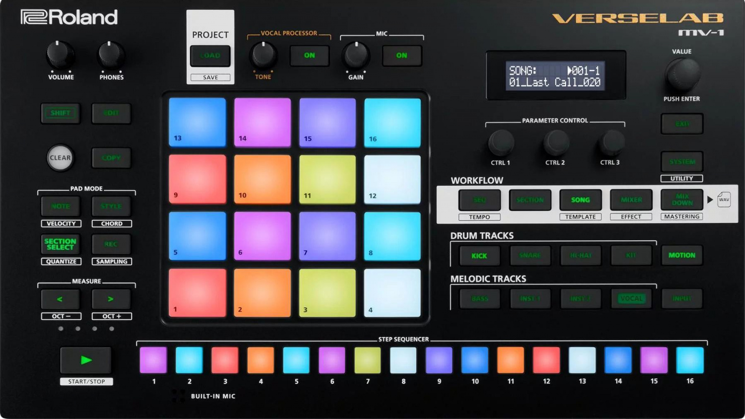 Roland Verselab MV-1 совмещает в себе драм машину, лупер, работу с мелодией и вокалом