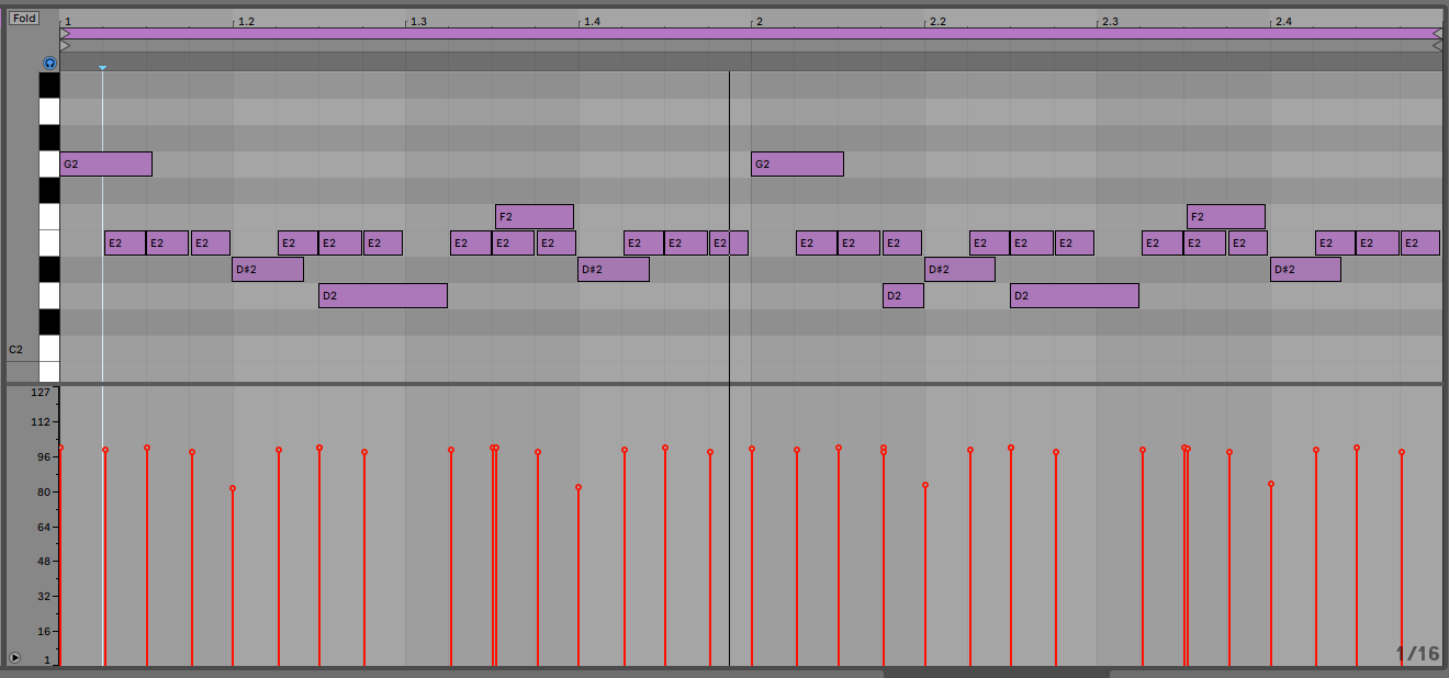 Rearranged and played back at 130bpm Rearranged and played back at 130bpm