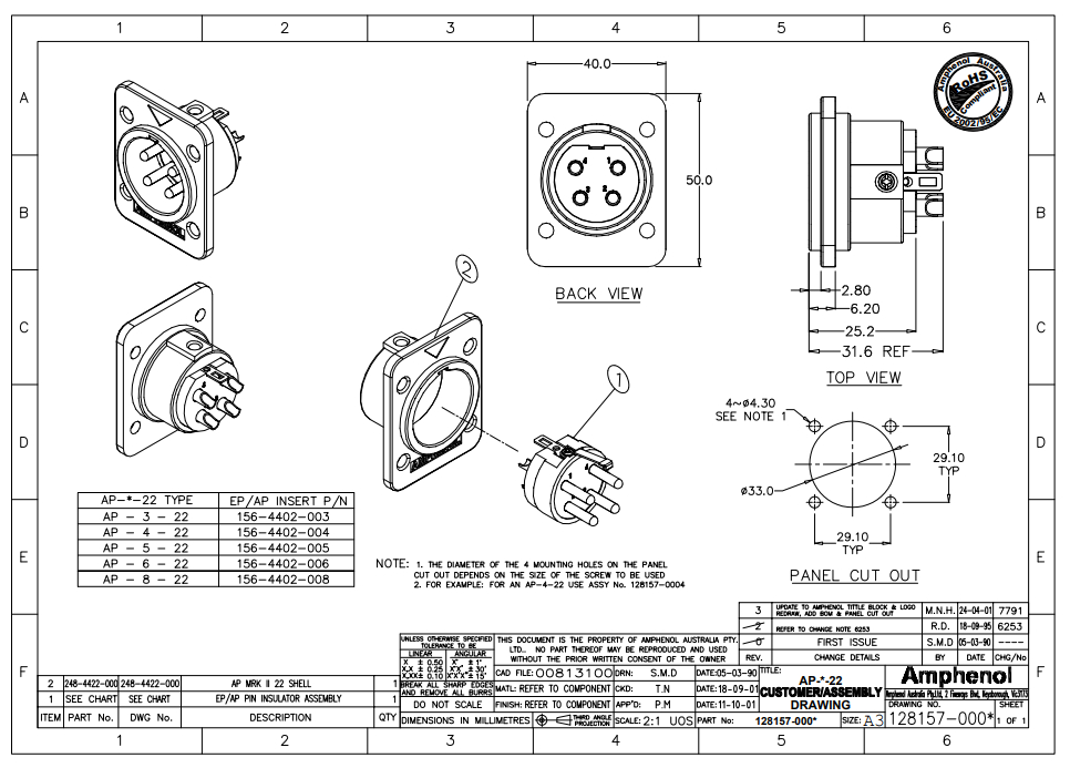 Amphenol AP622 по цене 750 ₽