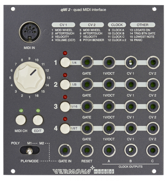 Vermona Modular qMI 2 – Quad MIDI Interface по цене 43 050 ₽