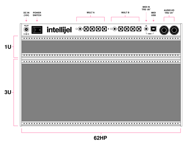 Intellijel Palette 4U x 62HP Silver Powered Case по цене 47 900 ₽