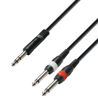 Adam Hall Cables K3 YVPP 0100 - Audio Cable 6.3 mm Jack stereo to 2 x 6.3 mm Jack mono 1 m по цене 700 ₽