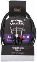 Soundking BJJ209-2m Кабель 2 x Jack - Jack Stereo по цене 360 ₽