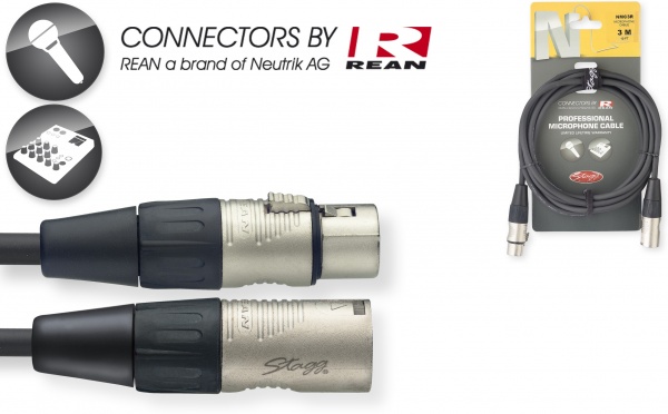 STAGG NMC3R Кабель XLR f - XLR m по цене 1 050 ₽