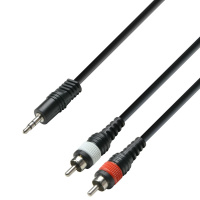 Adam Hall Cables K3 YWCC 0300 - Audio Cable 3.5 mm Jack stereo to 2 x RCA male 3 m