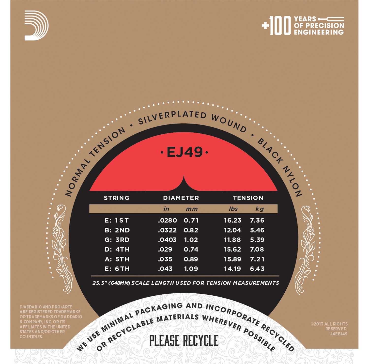 D'Addario EJ49 по цене 1 600 ₽