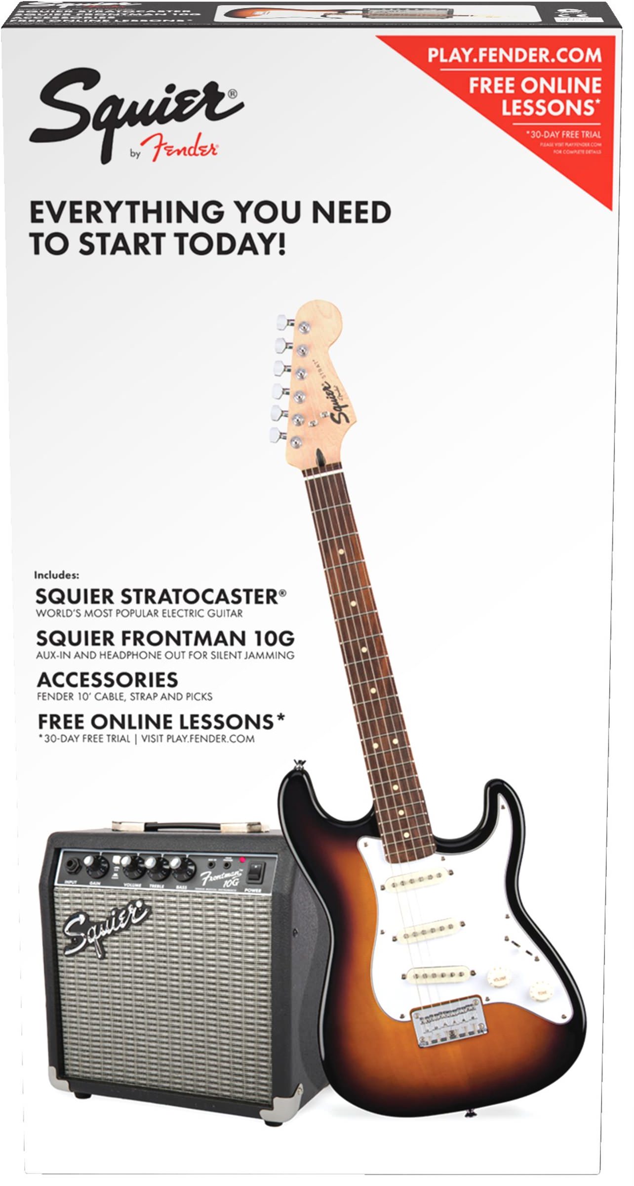 Fender Squier Stratocaster Pack Brown Sunburst по цене 40 700 ₽