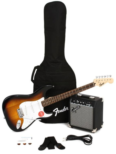 Fender Squier Stratocaster Pack Brown Sunburst по цене 40 700 ₽