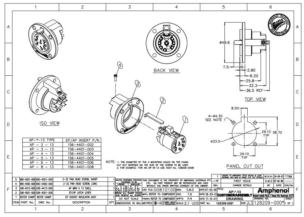 Amphenol AP-6-13 по цене 1 550 ₽