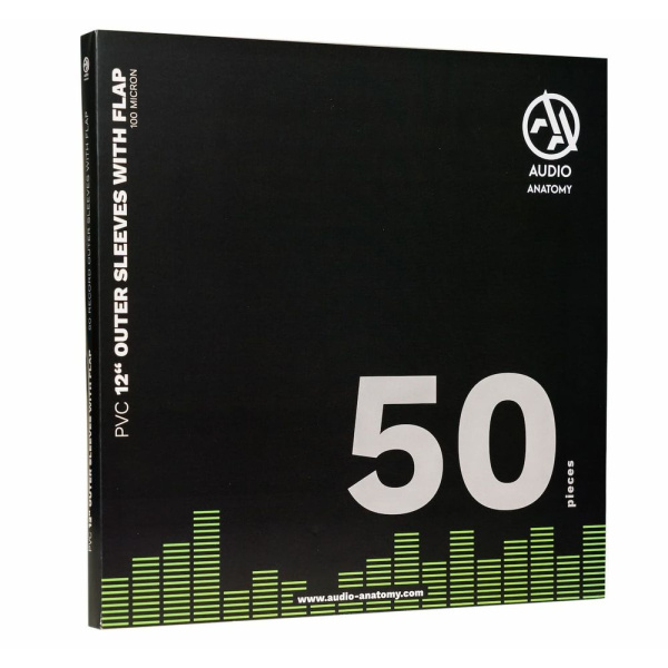 Audio Anatomy Внешние конверты для пластинок 12", 100 микрон, ПВХ, With Flap (50 шт) по цене 5 000.00 ₽