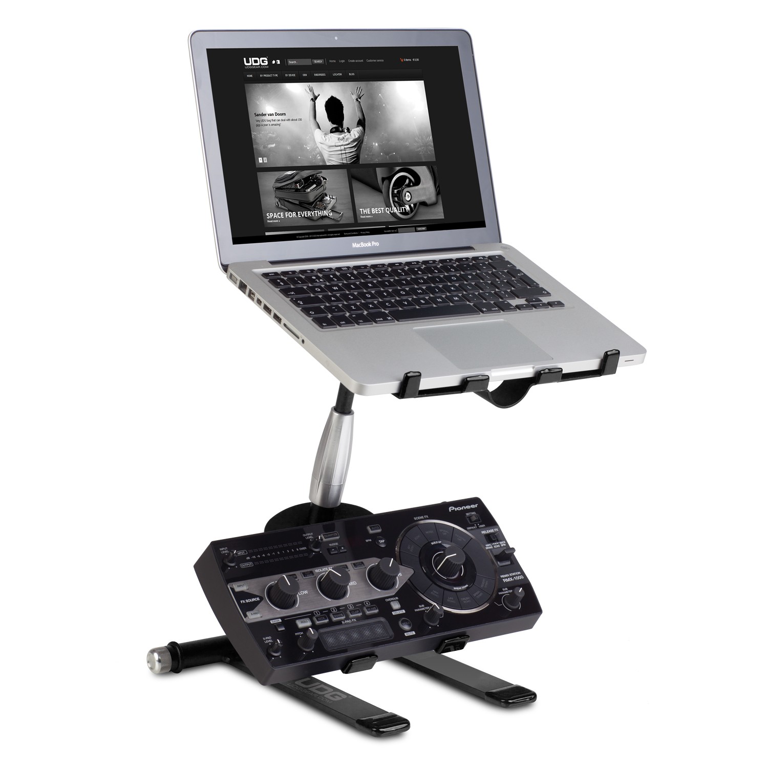 UDG Creator Laptop Controller Stand Aluminium Black по цене 17 588.75 ₽