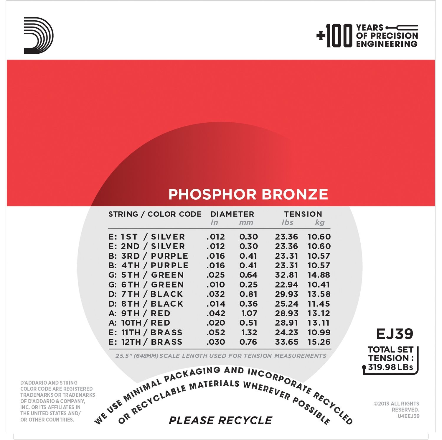 D'Addario EJ39 по цене 3 000 ₽