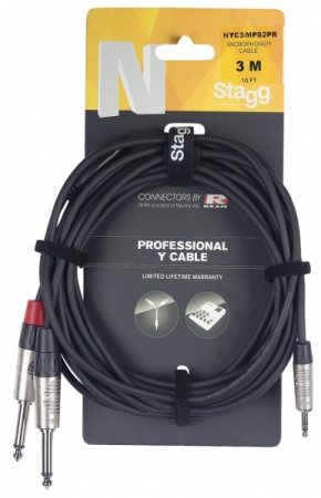 STAGG NYC3/MPS2PR Кабель Stereo Jack 3.5 - 2 x Mono Jack 6.3 по цене 1 320 ₽