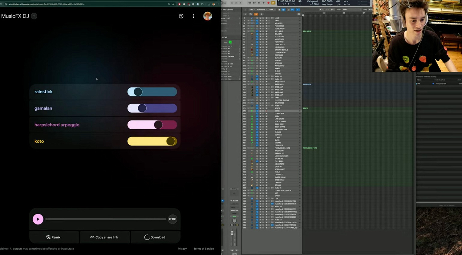 MUSICFX DJ | Джейкоб Кольер и нейросеть для мозгового штурма от Google