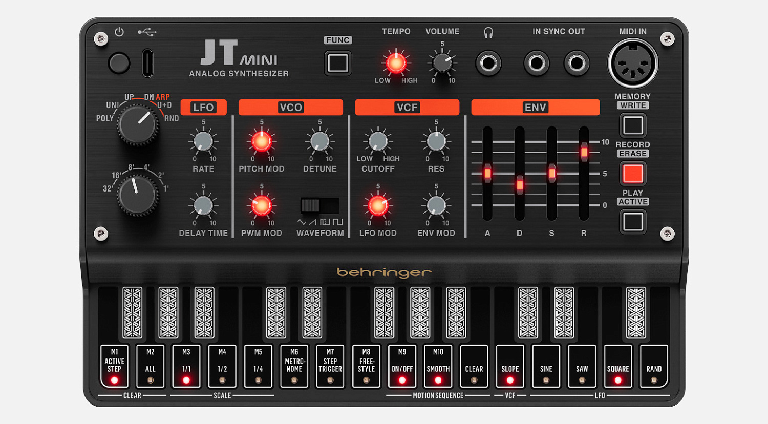 BEHRINGER | JT MINI — аналоговая мощь Jupiter-8 в компактном корпусе