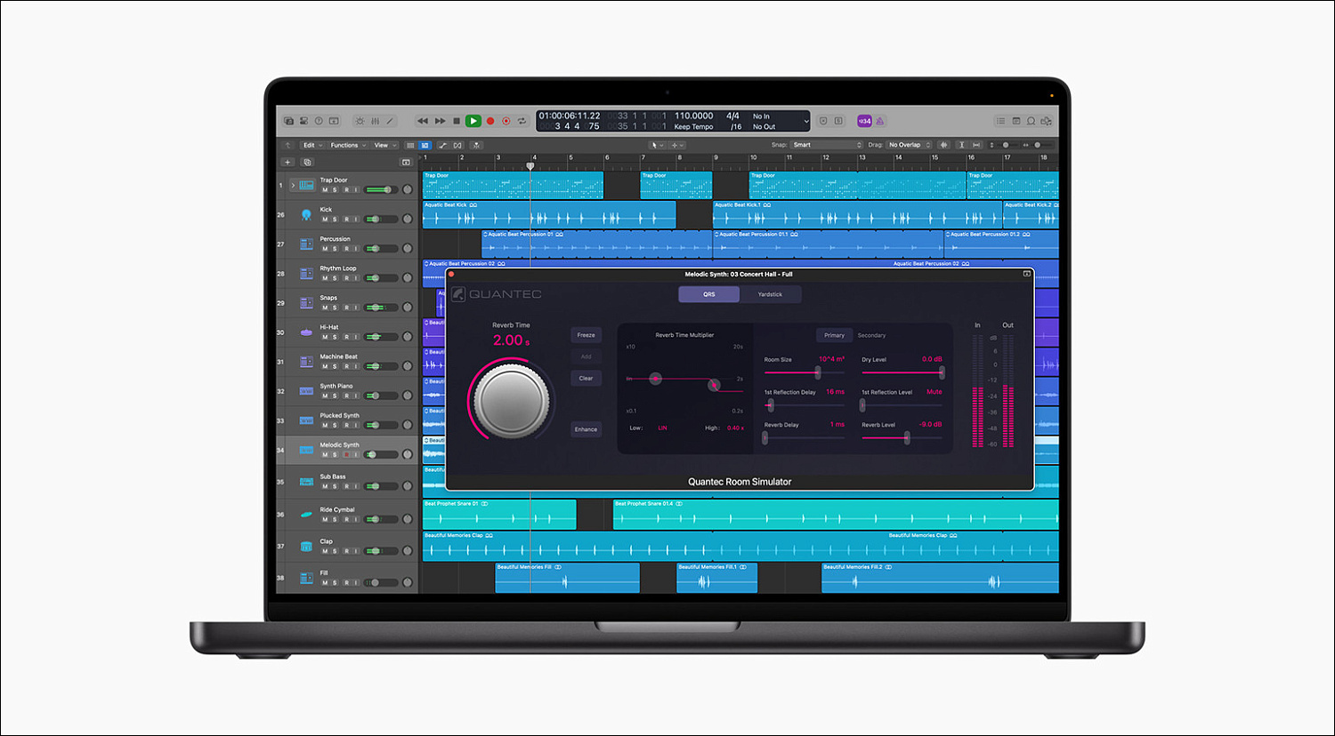 APPLE | В обновлении Logic Pro 11.1 появился новый плагин Quantec Room Simulator