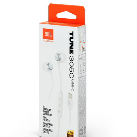 JBL Tune 305C White по цене 2 350 ₽