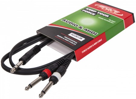 FORCE FLC-25/1.5 Кабель 2 x Jack Mono - Jack Stereo по цене 400 ₽