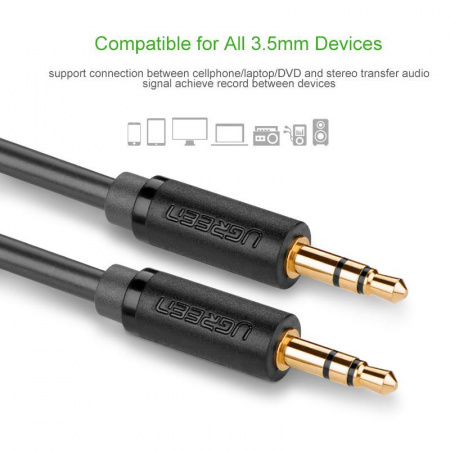 Ugreen 3.5mm mini Stereo Jack - 3.5 mm mini Stereo Jack Aux Cable, 1 метр по цене 400 руб.